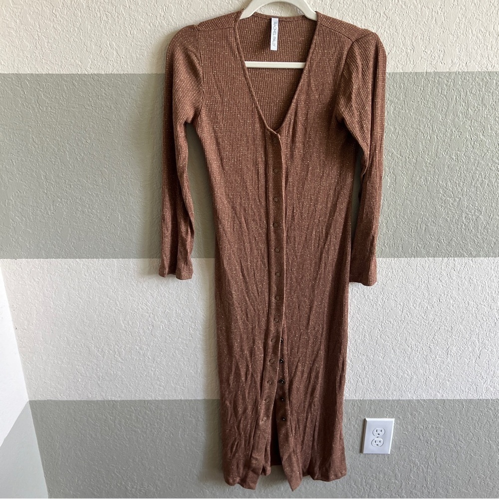 Rachel Pally Rib Snap front Metallic dress - Picture 3 of 5